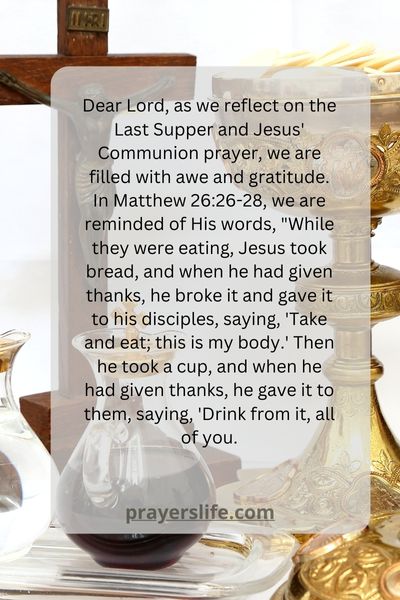 The Last Supper Jesus Communion Prayer