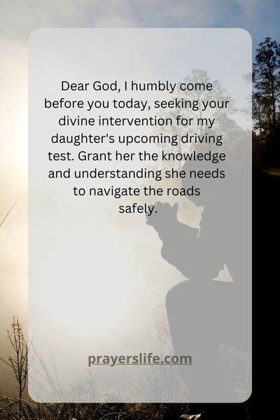 A Prayer For My Daughter'S Success In Her Driving Test