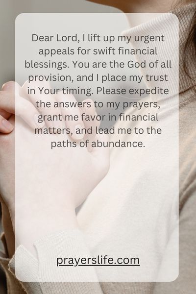 Praying For Swift Financial Blessings