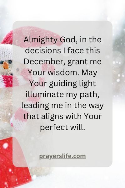 A Prayer For Wisdom In December