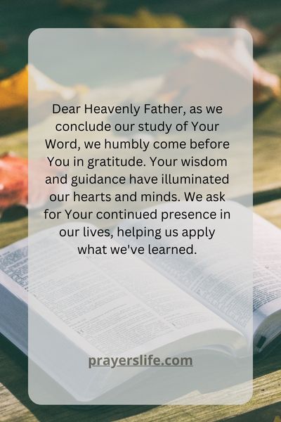 A Closing Prayer For Bible Study
