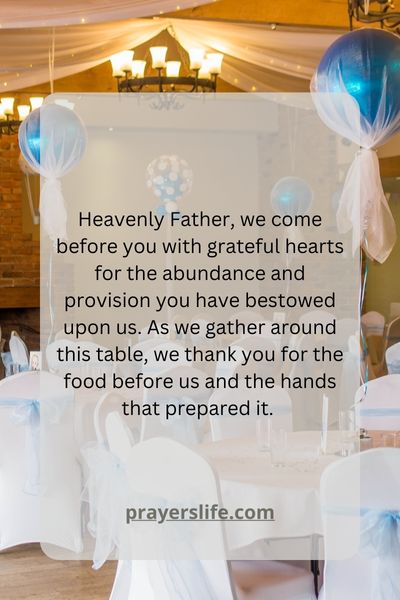 A Prayer For Abundance And Provision During The Wedding Dinner