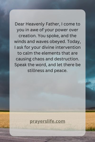 A Prayer For Calming The Elements