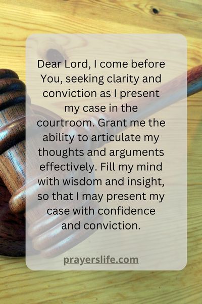 A Prayer For Clarity And Conviction In Presenting The Case