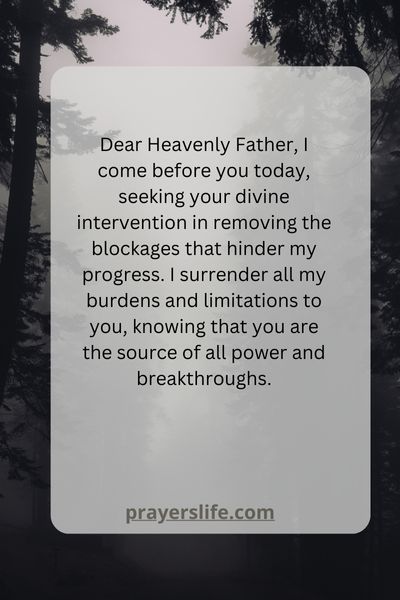 A Prayer For Divine Intervention To Remove Blockages