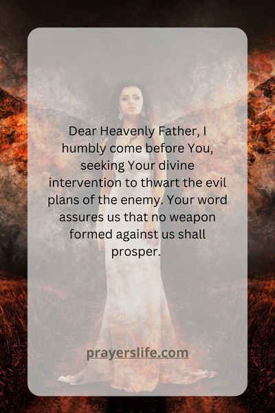 A Prayer For Divine Intervention To Thwart The Enemy'S Evil Plans