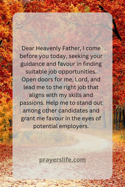 A Prayer For Favorable Job Openings
