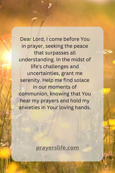 A Prayer For Finding Peace In Prayer