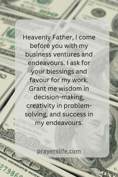 A Prayer For God'S Blessings On Business Ventures