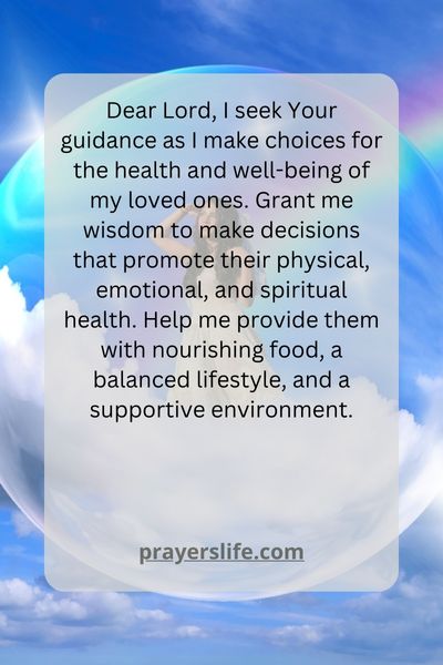 A Prayer For Gods Guidance In Making Healthy Choices For Our Loved Ones 1