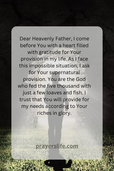 A Prayer For God'S Provision Amid Impossibility 