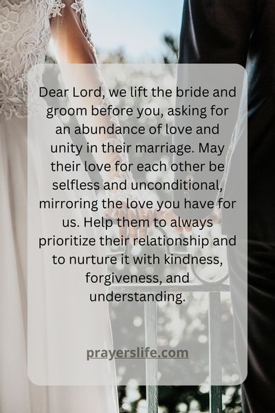A Prayer For Love And Unity In The Bride And Groom'S Marriage
