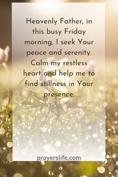 A Prayer For Peace And Serenity During Busy Schedules