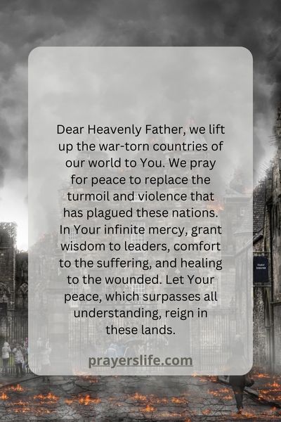 A Prayer For Peace In War Torn Lands