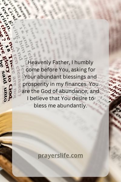 A Prayer For Praying For Abundance And Prosperity In Finances