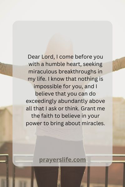 A Prayer For Praying For Miraculous Breakthroughs