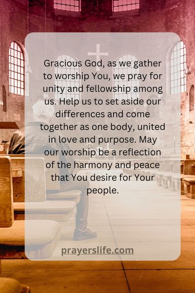 A Prayer For Unity And Fellowship Among Worshipers