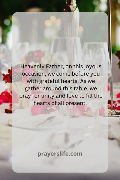 A Prayer For Unity And Love At The Wedding Dinner