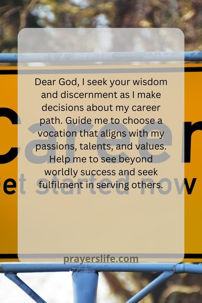 A Prayer For Wisdom And Discernment In Choosing The Right Career Path