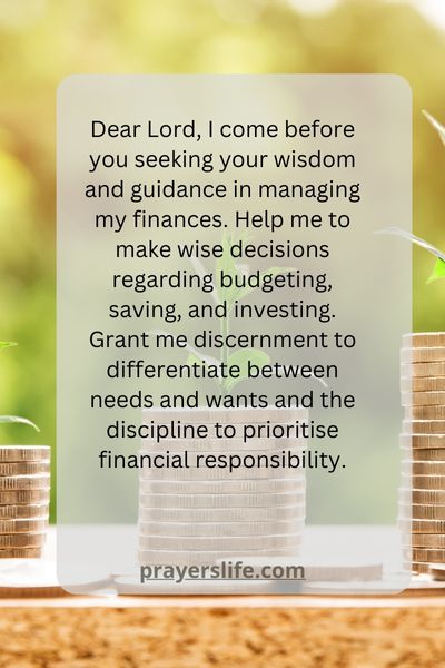 A Prayer For Wisdom In Managing Finances