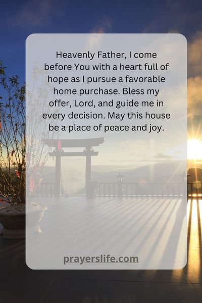 A Prayer For A Favorable Home Purchase