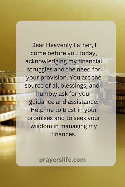 A Prayer For God'S Provision In Times Of Financial Need