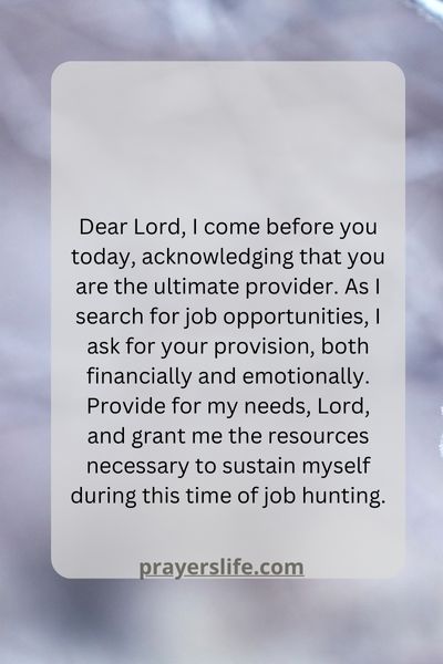 Asking For Gods Provision In Job Hunting