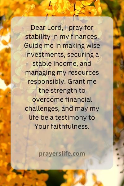 Financial Stability Through Prayer