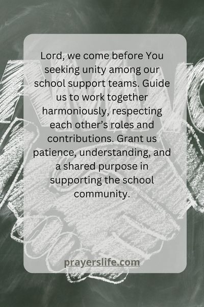 Fostering Unity: Prayers For School Support Teams