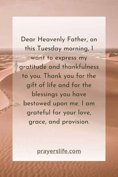 Gratitude And Thankfulness In Tuesday Morning Prayers