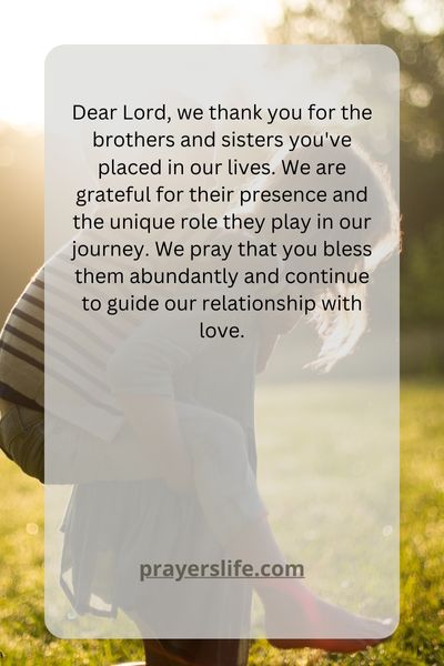 Gratitude For Our Siblings: A Heartfelt Prayer