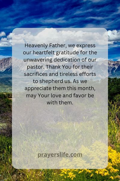 Prayers Of Gratitude For Pastor'S Dedication
