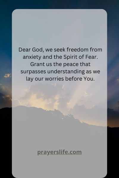 Praying For Freedom From Anxiety