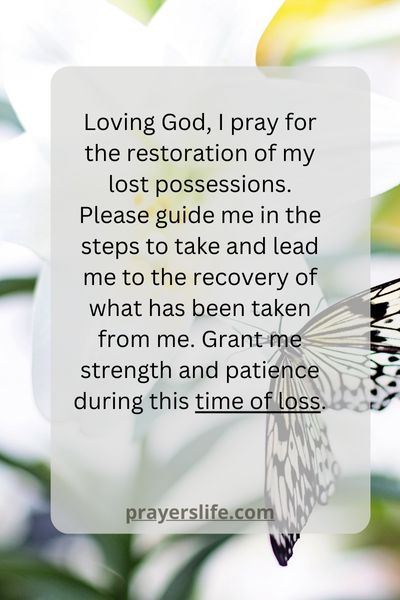 Praying For The Restoration Of Lost Possessions