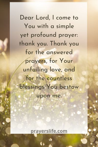 Saying Thank You In Prayer For God'S Blessings