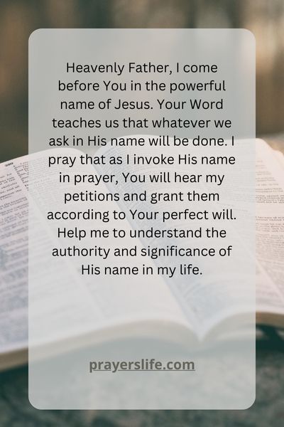 The Power Of Praying In The Name Of Jesus