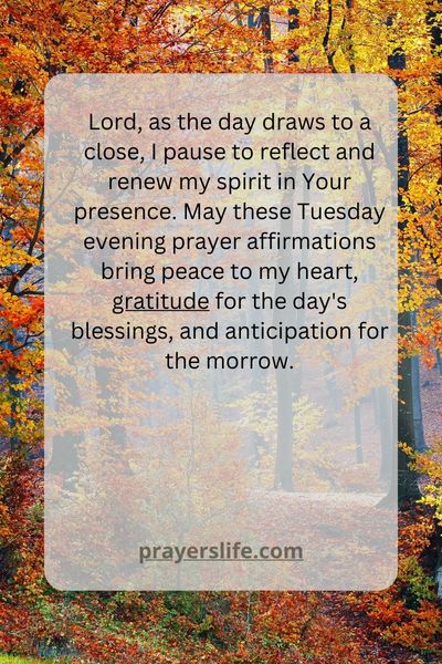 Tuesday Evening Prayer Affirmations
