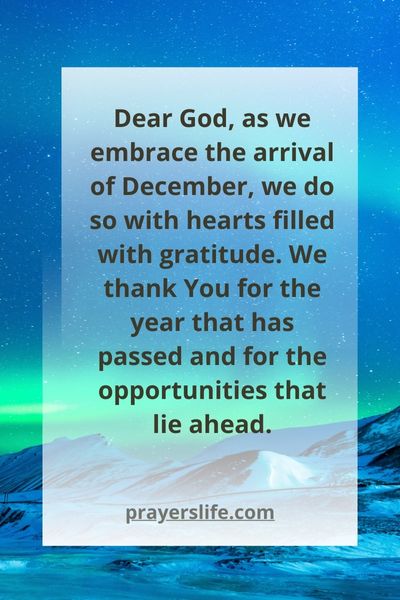 Welcoming December With Gratitude In Prayer