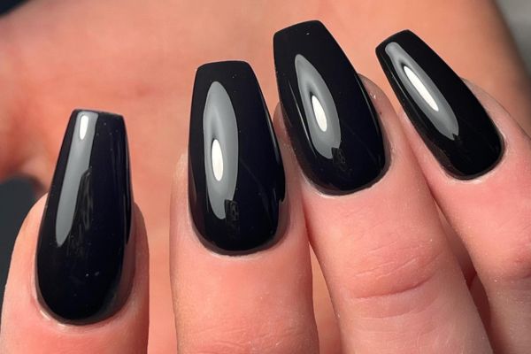 Black Coffin Classy Fall Nails