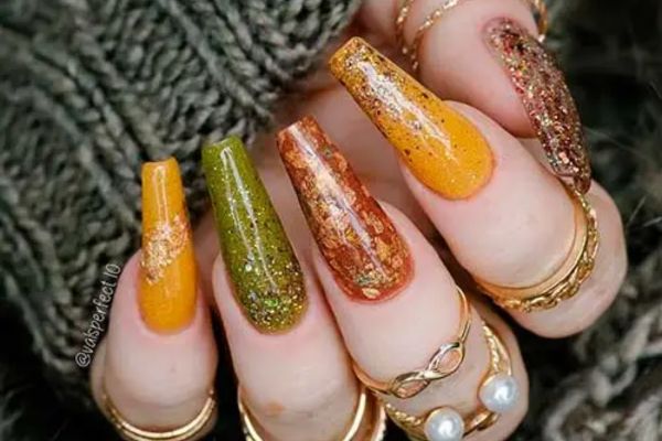 Coffin Shaped Fall Nails 7