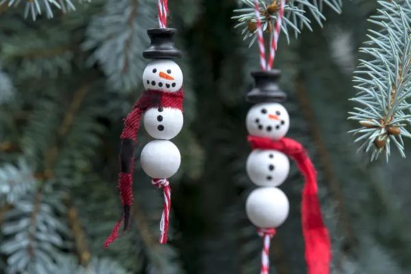 Craft Bead and Button Snowman