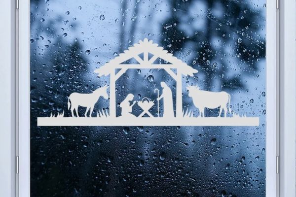 Frosted Nativity Scene Decals