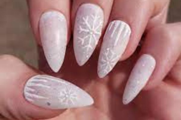 Frosted Snowflakes Nail Art