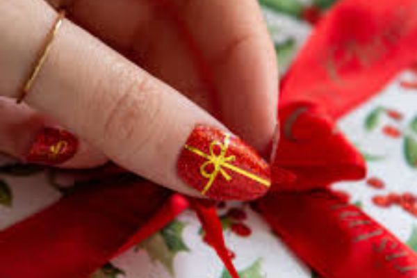 Gift Wrapped Nail Art