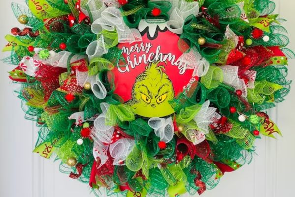Whimsical Grinch Wreath