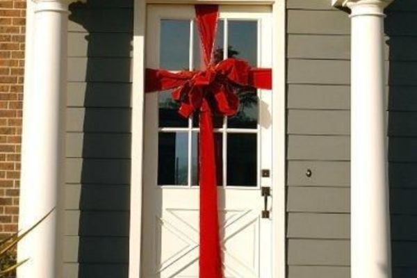 Wrap Your Front Door With Ribbon